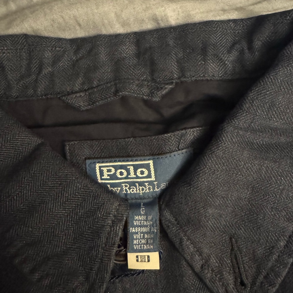 Polo by Ralph Lauren Navy linen herringbone utility jacket/blazer/overshirt - Picture 2 of 6